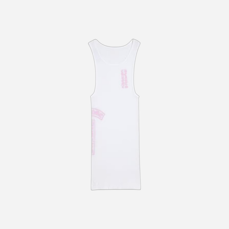 Chrome Hearts T Bar Rib Tank White Pink