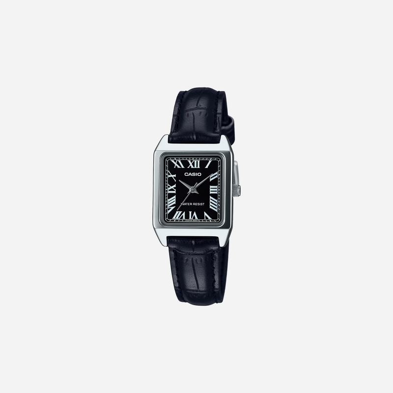 Casio Enticer LTP-V007L-1B Quartz Black Dial Analog Leather Watch WMNS