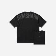 Gymshark Power T-Shirt Black/Asphalt Grey Oversized Fit