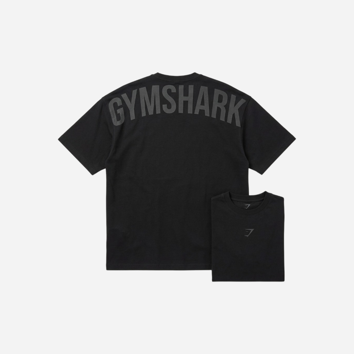 Gymshark Power T-Shirt Black/Asphalt Grey Oversized Fit