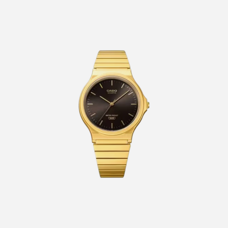 Casio MQ-24GA-1A Quartz Black Dial Gold Stainless Steel Watch