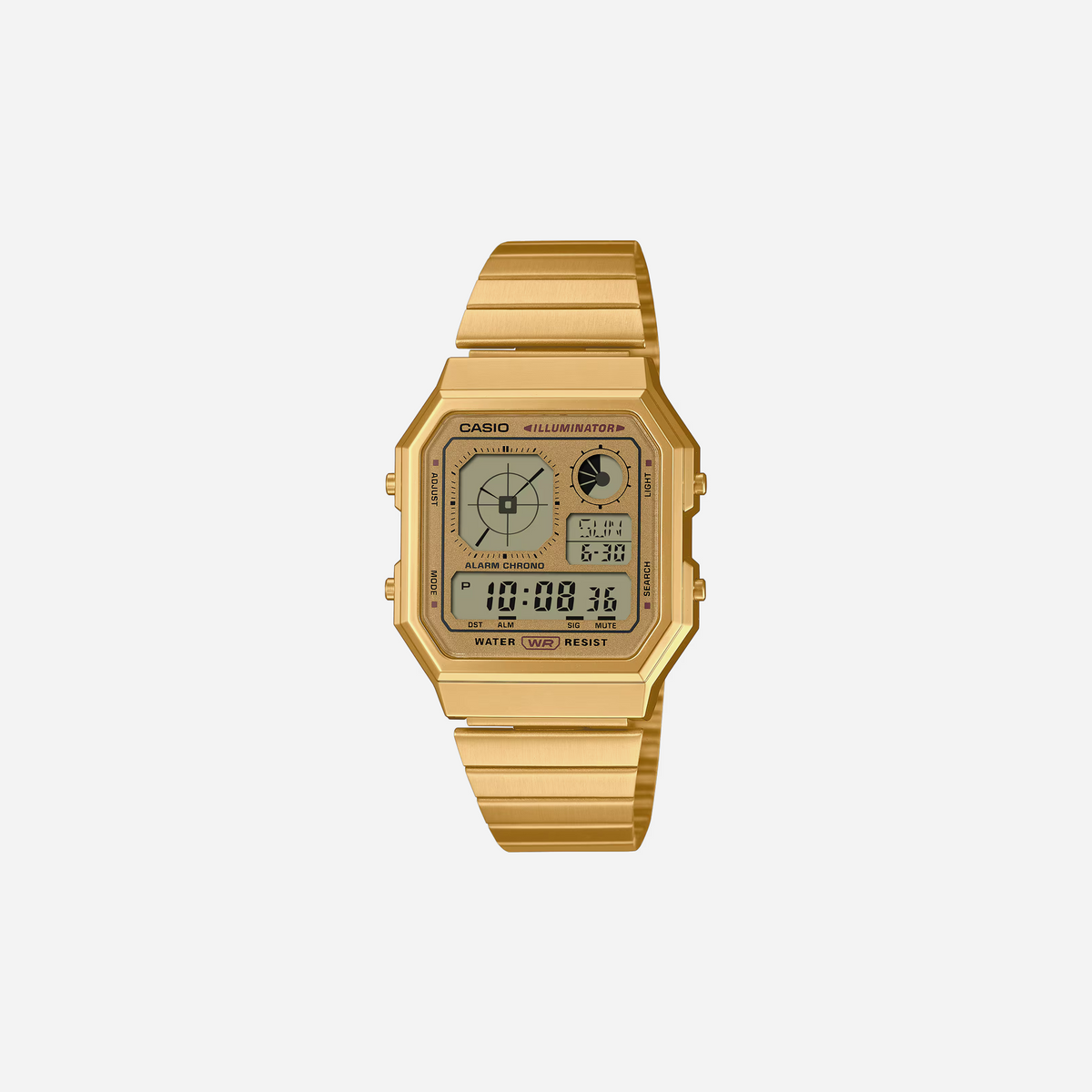 Casio Vintage A130WEG-9ADF Quartz Gold Dial Retro Classic with Modern Functions Stainless Steel Watch