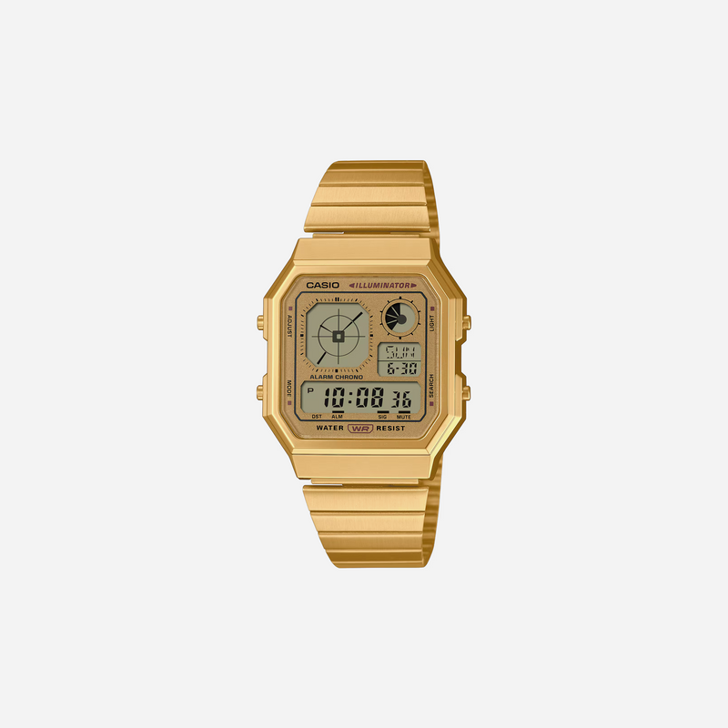 Casio Vintage A130WEG-9ADF Quartz Gold Dial Retro Classic with Modern Functions Stainless Steel Watch
