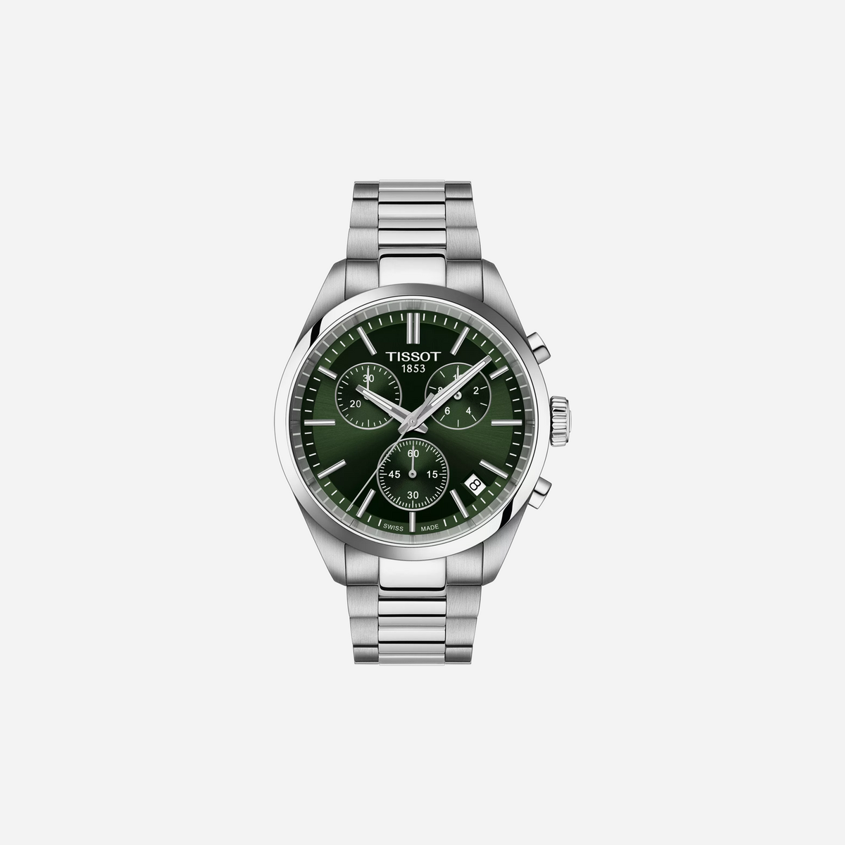 Tissot PR 100 Chronograph Green Dial Silver Stainless Steel Watch