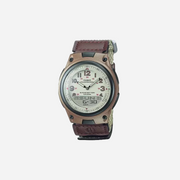 Casio AW80V-5BV Analog-Digital Combination Cream Dial Brown Cloth Band Watch