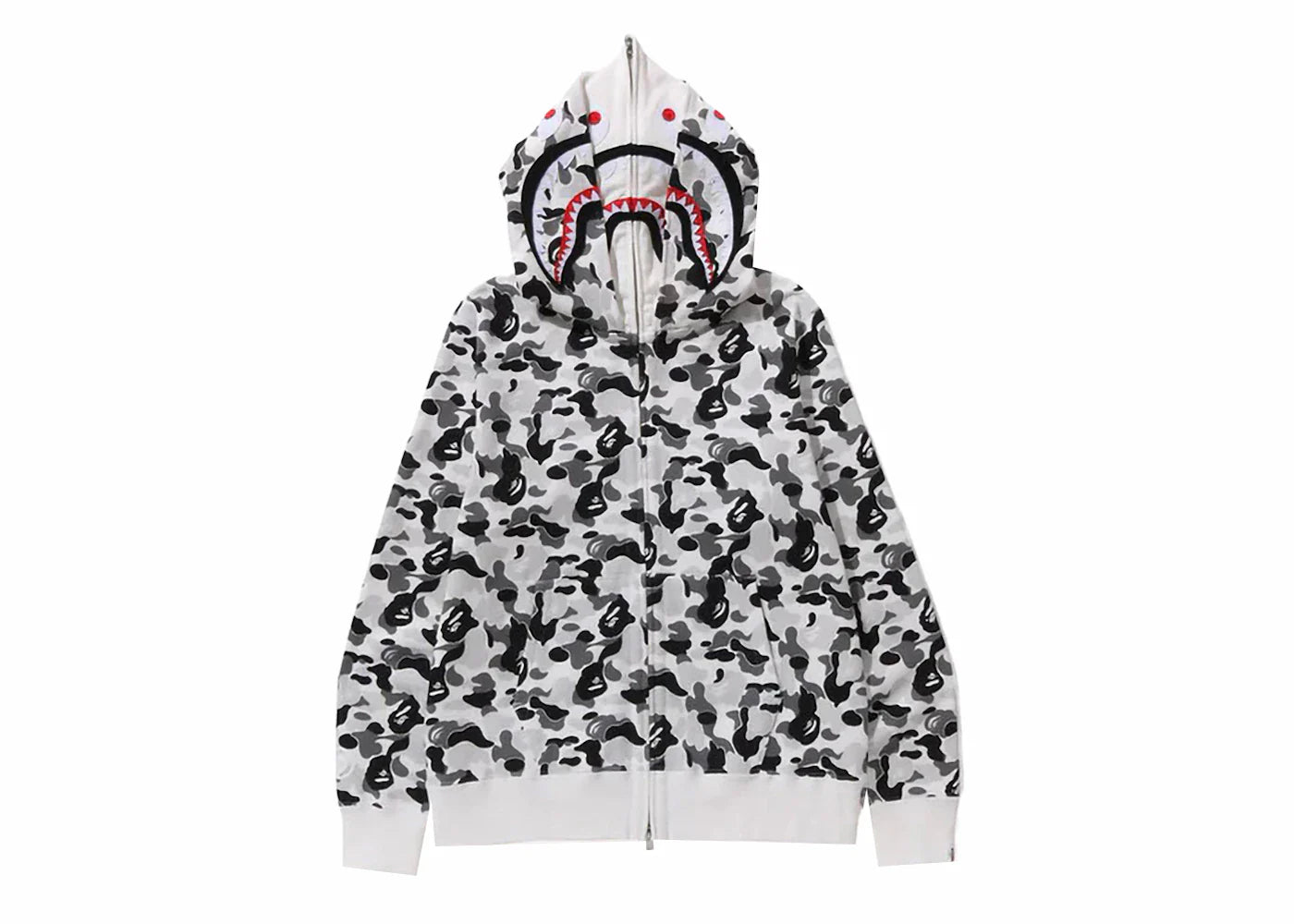 Bape Abc Camo Double Shark Full Zip Hoodie (Fw23) Grey