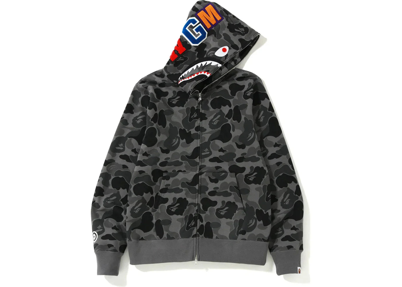 Bape Abc Camo Shark Full Zip Hoodie Black