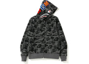 Bape Abc Camo Shark Full Zip Hoodie Black