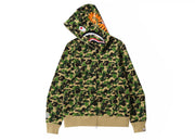Bape Abc Camo Shark Full Zip Hoodie Green
