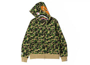 Bape Abc Camo Shark Full Zip Hoodie Green