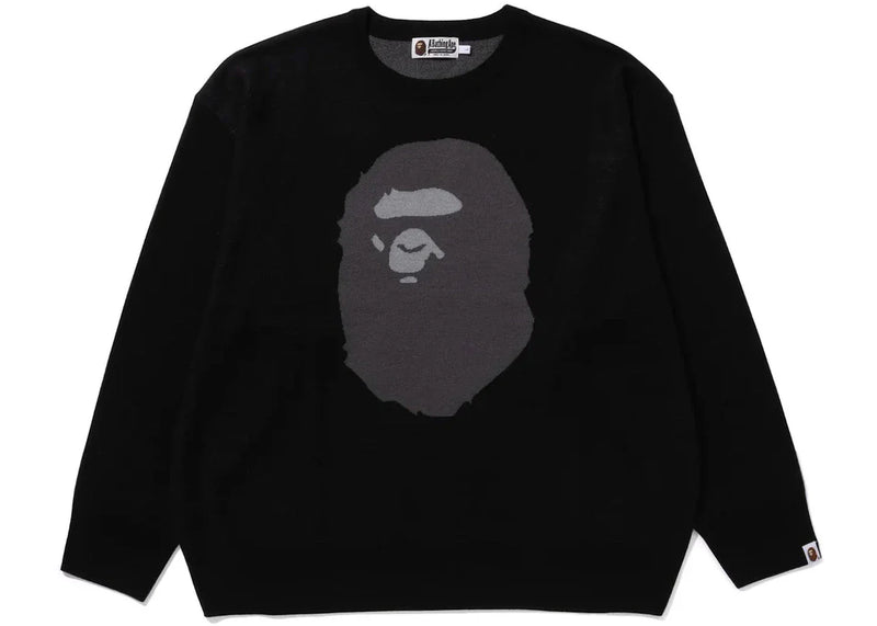 Bape Ape Head Jacquard Knit Sweater Black