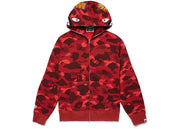 Bape Color Camo Shark Full Zip Hoodie Red