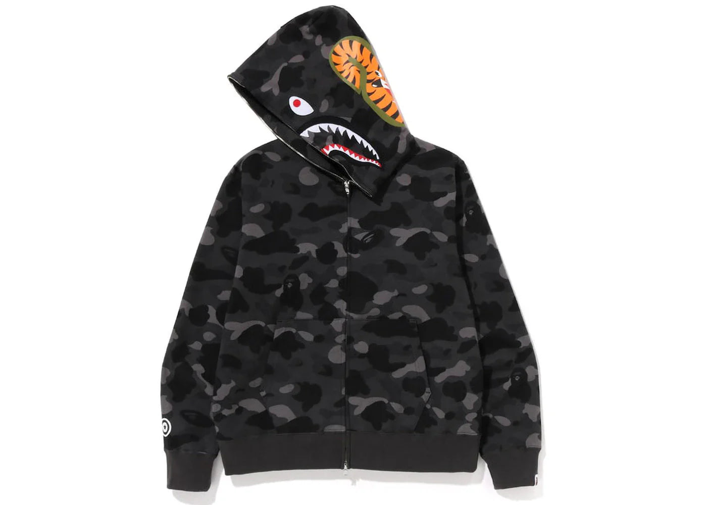 Bape Color Camo Shark Full Zip Hoodie Black