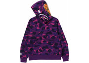 Bape Color Camo Shark Pullover Hoodie Purple