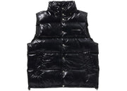 Bape Line Camo Debossed Nylon Down Vest Black