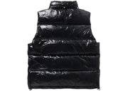 Bape Line Camo Debossed Nylon Down Vest Black