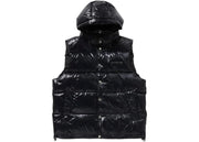 Bape Line Camo Debossed Nylon Down Vest Black