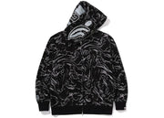 Bape Marbling Camo Shark Relaxed Fit Full Zip Hoodie Black