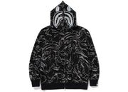 Bape Marbling Camo Shark Relaxed Fit Full Zip Hoodie Black