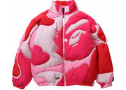 Bape Mega Abc Camo Detachable Hoodie Puffer Down Jacket Pink