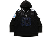 Bape Multi Logo Layered Sleeves Relaxed Fit Football Jersey Black