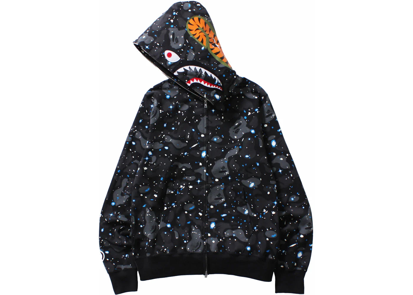 Bape Space Camo Shark Wgm Full-Zip Hoodie Black