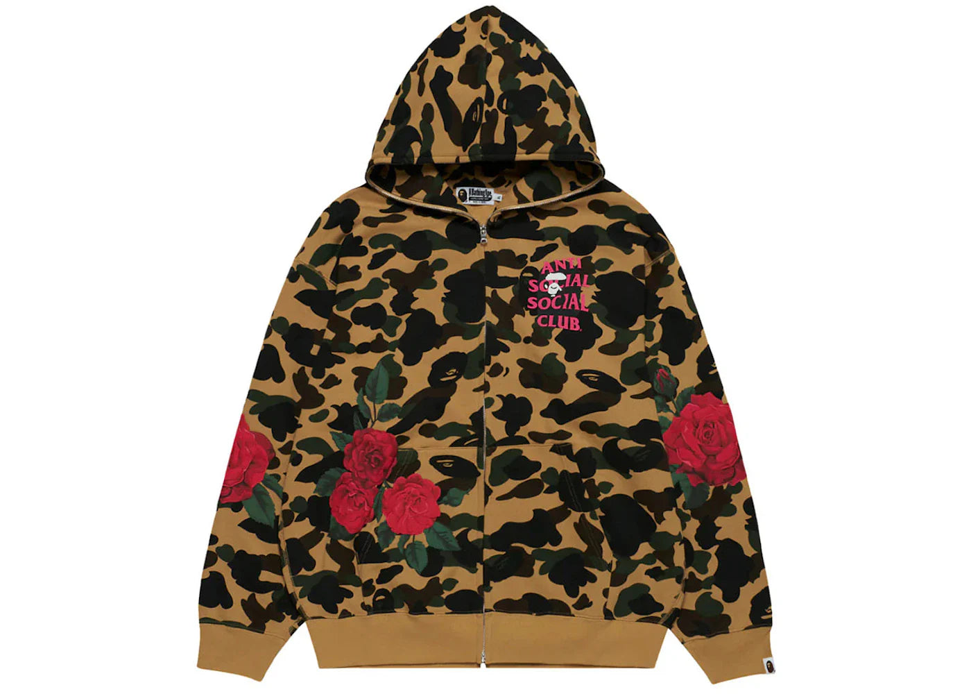 Bape x Anti Social Social Club Full Zip Hoodie Yellow