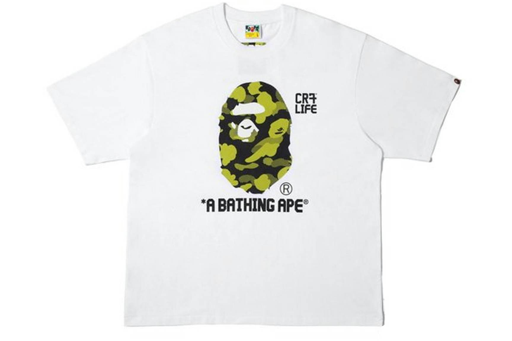 BAPE x CR7Life Big Ape Head Reflection Camo T-Shirt White