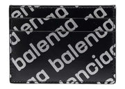 Balenciaga Allover Logo Print Cardholder Black/Silver-tone