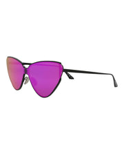 Balenciaga Cat Eye-Frame Metal Sunglasses Black/Black/Violet (BB0191S-30011959-003)
