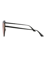 Balenciaga Cat Eye-Frame Metal Sunglasses Black/Black/Violet (BB0191S-30011959-003)