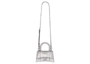 Balenciaga Hourglass Handbag XS Rhinestone Grey