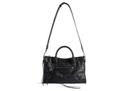 Balenciaga Le City Small Bag In Black Arena Storico Lambskin Brass Hardware Black (8114422Abek1000)