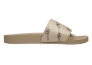 Balenciaga Monogram Slides Light Brown Black