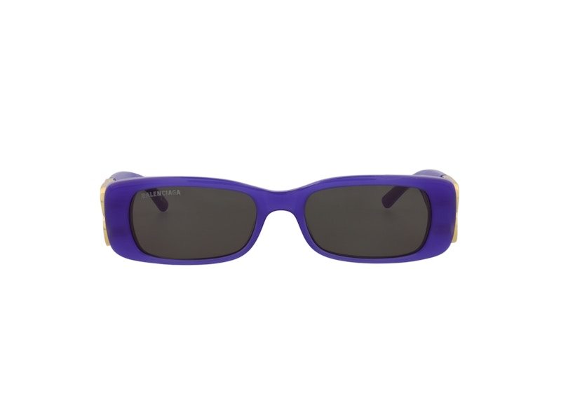 Balenciaga Square Rectangle Sunglasses Violet/Gold/Grey (BB0096S-30008871-004)