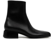 Balenciaga Square Toe Leather Ankle Boot Black