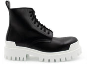 Balenciaga Strike Lace-Up Boot Black White