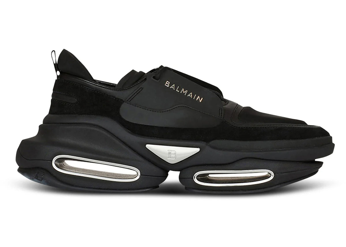Balmain B-Bold Low-Top Black Suede