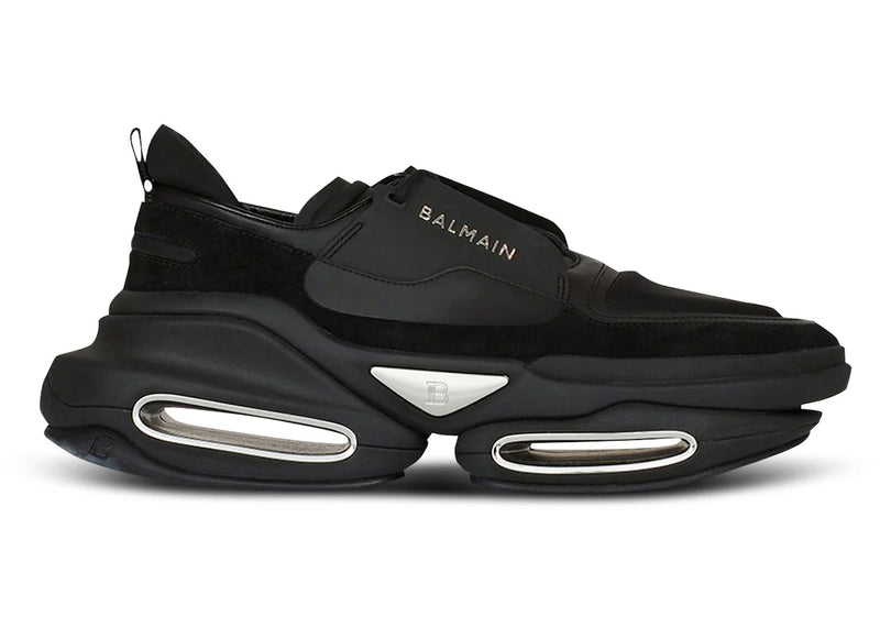 Balmain B-Bold Low-Top Black Suede