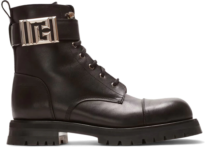 Balmain Charlie Leather Ranger Boots Black