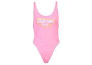 Balmain x Barbie - Racerback One-Piece Light Pink with White Balmain Paris Logo