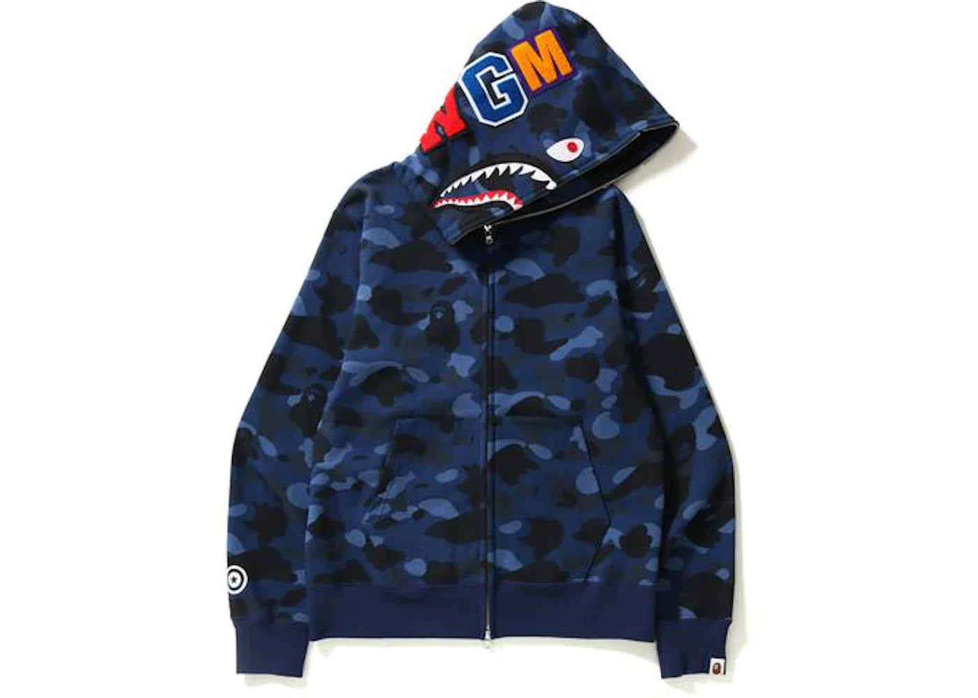 Bape Color Camo Shark Full Zip Hoodie Blue