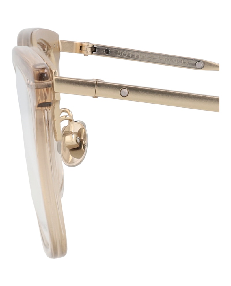 Bottega Veneta Cat Eye-Frame Acetate Optical Frames NUDE GOLD TRANSPARENT (BV0145O-30001690-004)