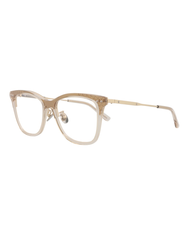 Bottega Veneta Cat Eye-Frame Acetate Optical Frames NUDE GOLD TRANSPARENT (BV0145O-30001690-004)