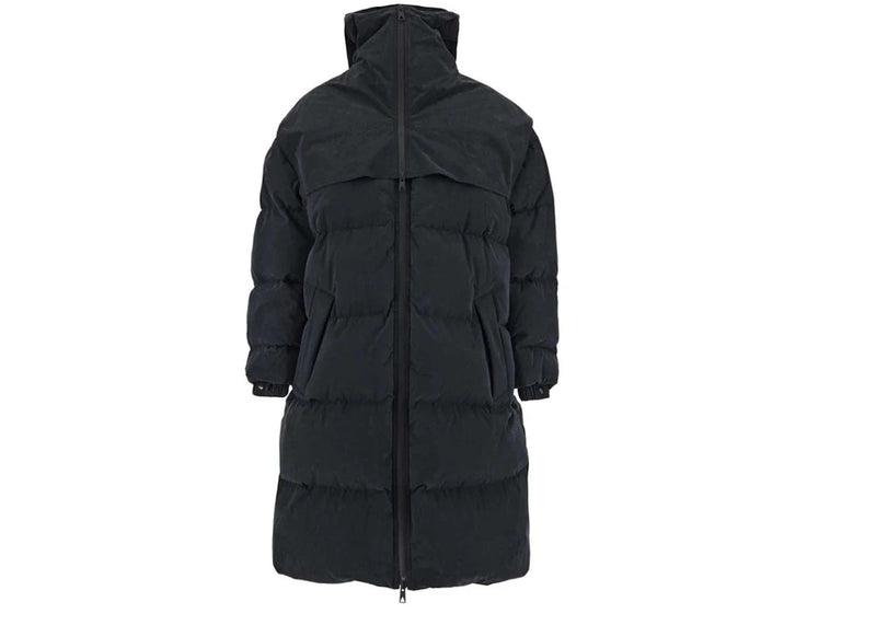 Bottega Veneta Long Fronted Popeline Puffer Jacket Black