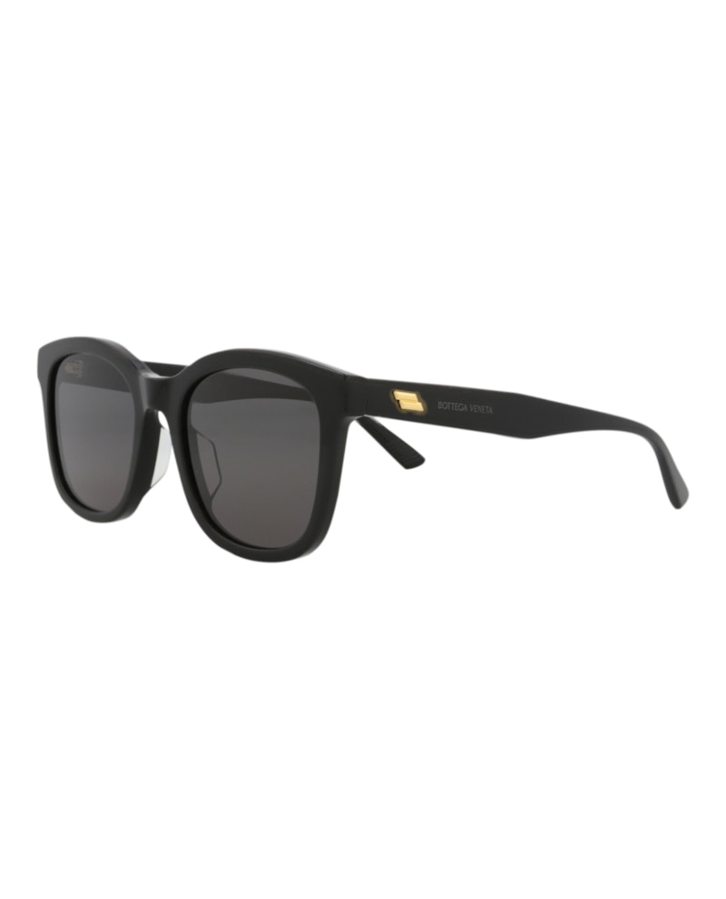 Bottega Veneta Round-Frame Acetate Sunglasses Black Black Grey (BV1080SK-30009237-001)