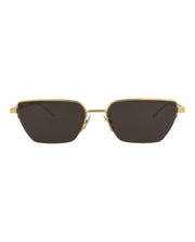 Bottega Veneta Square-Frame Metal Sunglasses Gold Gold Grey (BV1107S-30011010-004)