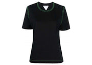 Bottega Veneta Stitch Detailed Crewneck T-Shirt Black