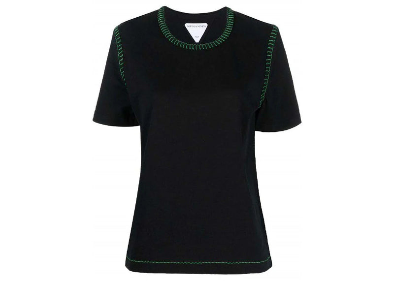 Bottega Veneta Stitch Detailed Crewneck T-Shirt Black
