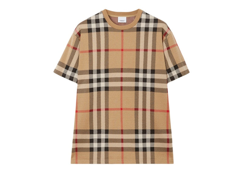 Burberry Check Cotton Jacquard T-Shirt Archive Beige